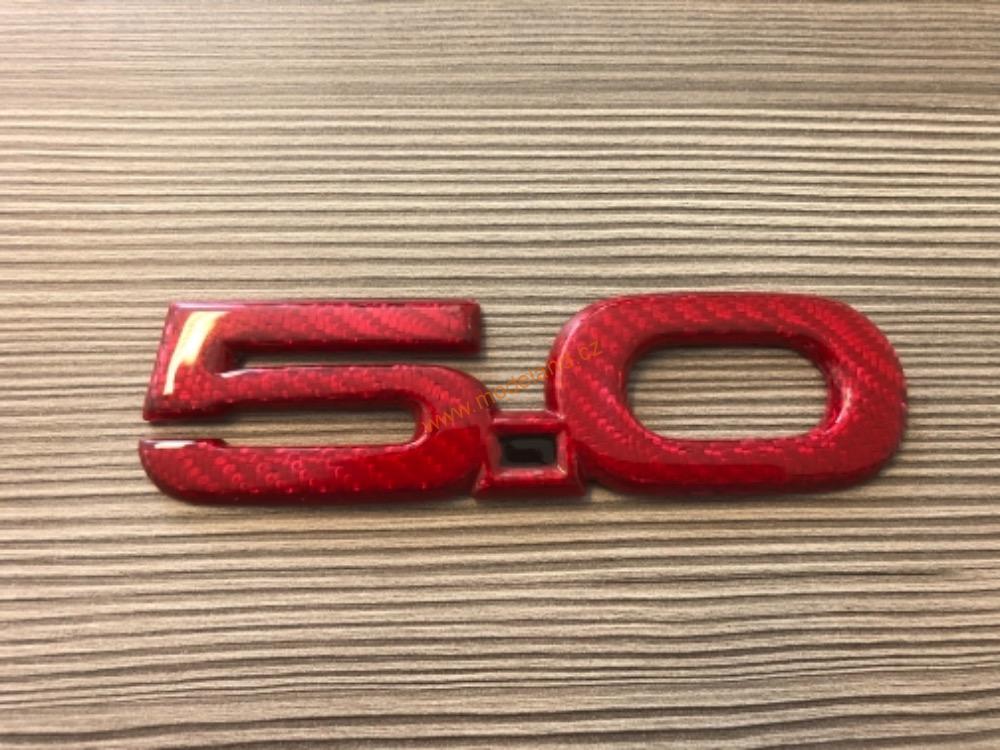 Znak obsahu motoru 5L carbon Ford Mustang GT 